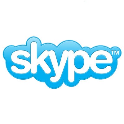 skype logo - blue on white