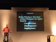 mission statement slide: make microsoft the best choice platform for open source - communities, development, deployment