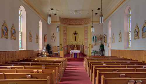 Saint Joseph Church, in Meppen, Illinois, USA - nave