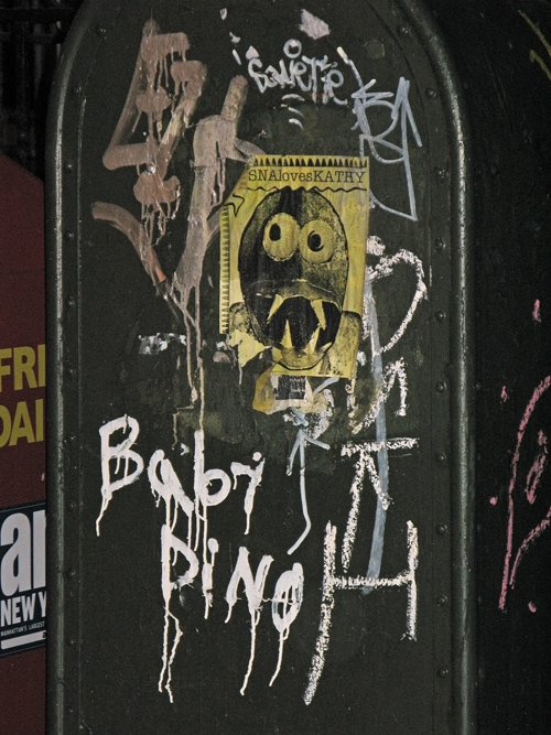 graffiti on mailbox, Manhattan, NYC
