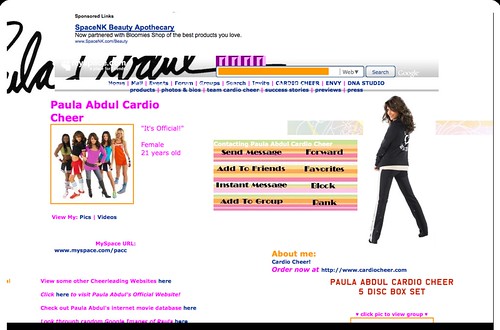 MySpace.com - Paula Abdul Cardio Cheer - 21 - Female - span class=lastlogin, CALIFORNIA - www.myspace.com-pacc
