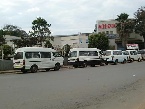 Mini buses waiting for passengers near Shopite in Old Town Lilongwe