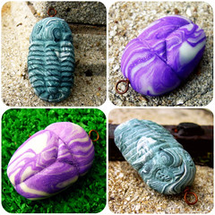 trilobite/scarab pendants collage