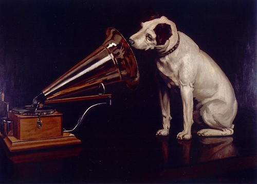 Dog Looking at and Listening to a Phonograph, 