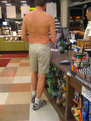 Drunk shirtless guy at Whaler's general store by hawaiikaos