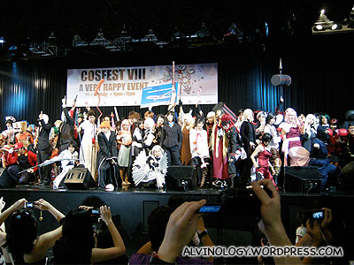 Finale where the the cosplayers present are invited on stage for a group shot