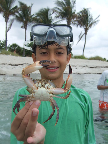 Ethan with one big crab