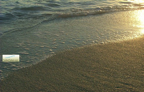 Sandy Sunset Beach Background for Twitter