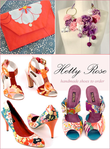 Kimono fabric shoes purse and necklace