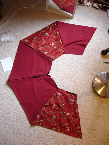 My First Skirt: Panels Pinned & Laid Out
