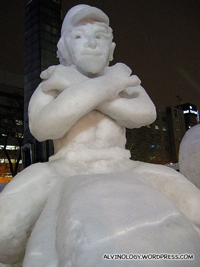 A random snow sculpture - I dont know who this guy is
