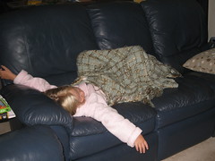 Christy asleep on lounge till 11am