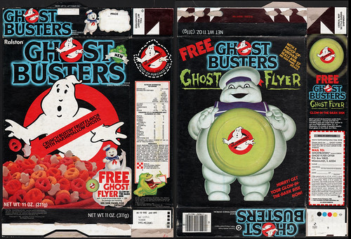 Ralston - Ghost Busters cereal box - free ghost flyer - 1985