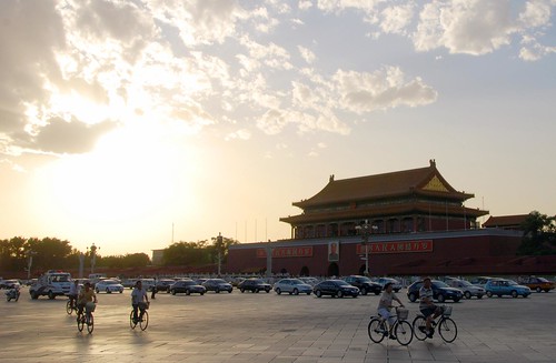 sunset over the forbidden city, beijing