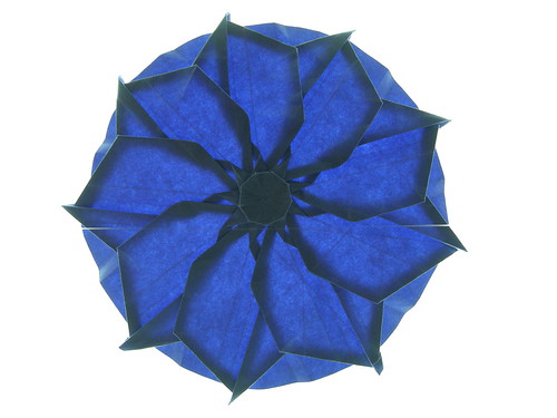9-sided  rosette in blue