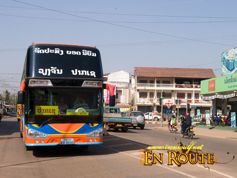 Laos VIP Bus on the Road