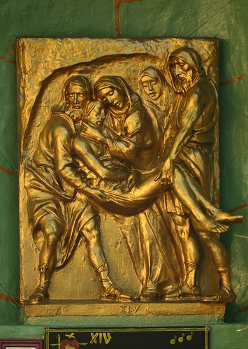 XIV. Jesus is laid in the tomb and covered in incense