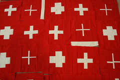 Swiss Flag Quilt Progress