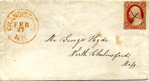 Letter from Francestown, New Hampshire to North Chelmsford, Massachusetts, February 1856