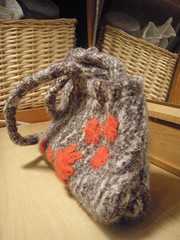 felted and upcycled alpaca purse