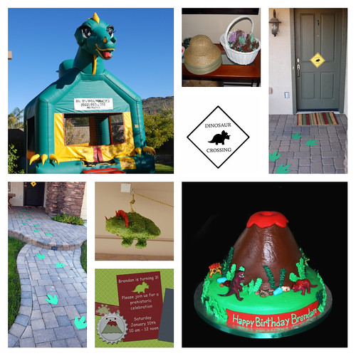 3rd Birthday Dinosaur Party collage