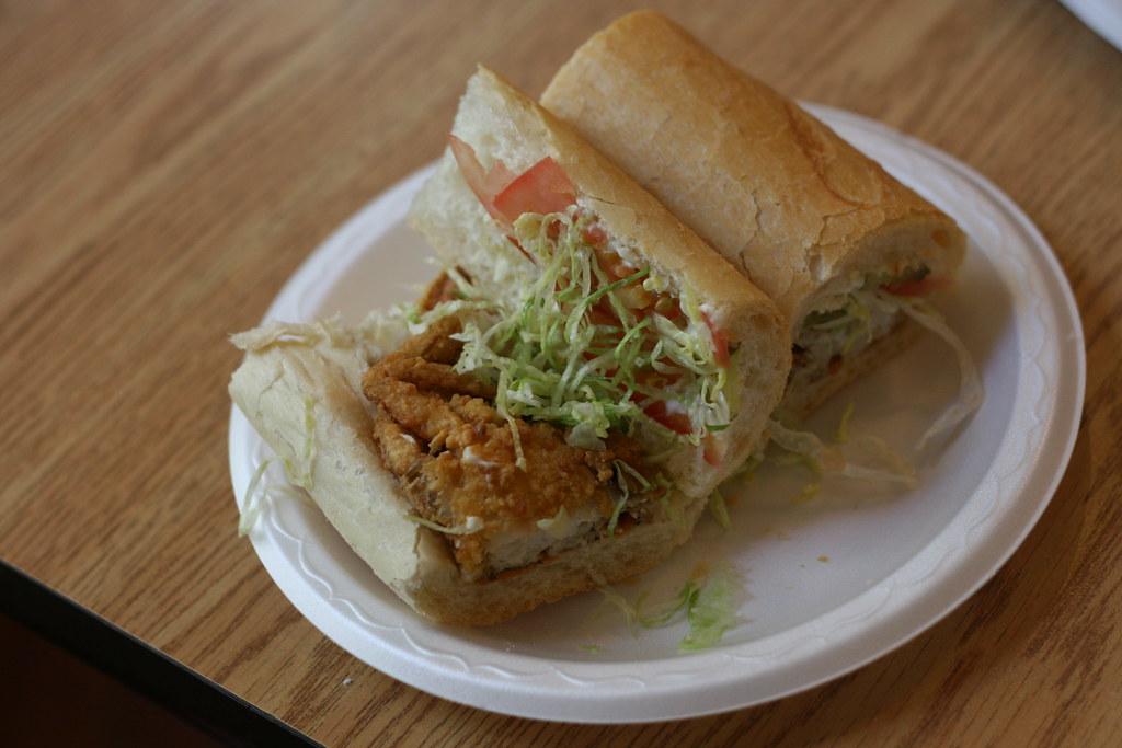 Soft shell crab po boy in the garden district