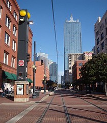 development around Dallas light rail tracks (by: Justin Cozart, creative commons license)