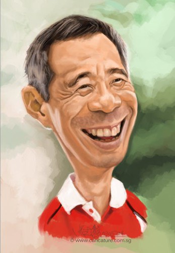 Digital caricature of Singapore Prime Minister Lee Hsien Loong - 3