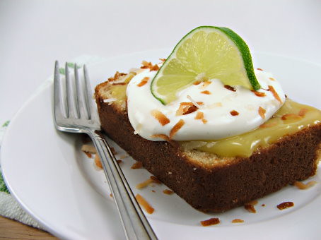 Toasted Coconut Pound Cake with Lime Curd