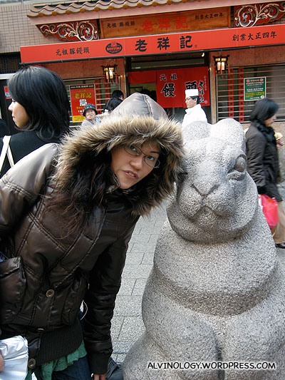 Statue of the rabbit - there are statues of all 12 of the Chinese zodiac animals