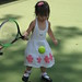 Having fun with the tennis ball starts as young as 2 years old