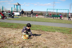 Owen hunting for eggs