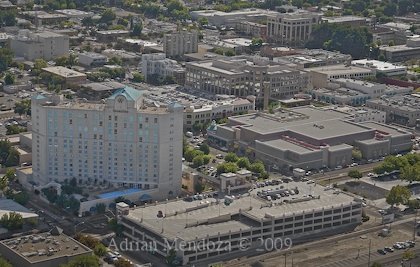 "Aerial Photo" Modesto "DoubleTree Inn" downtown