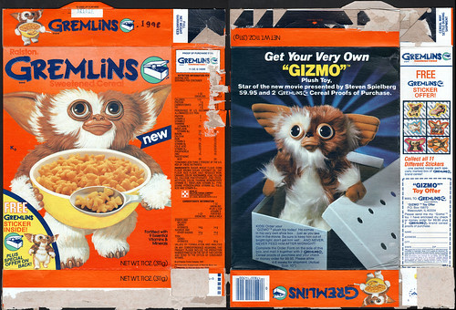 Ralston - Gremlins cereal box - Free Sticker inside - 1984