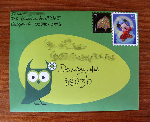 Red Tango owl envelope