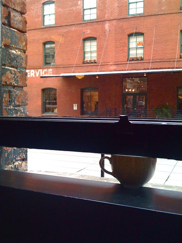 Cup in the window at Barista