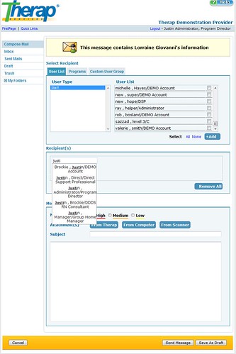 Screenshot showing how easily you can add your recipients on SComm.