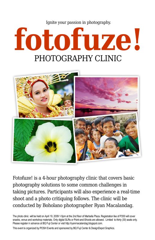 Foto Fuze! Photography Clinic in Tagbilaran City - Poster