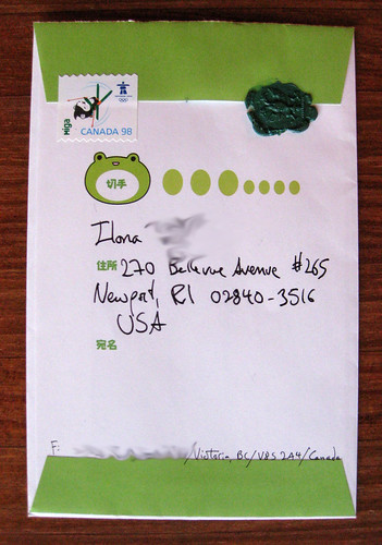 Frog envelope with green wax seal
