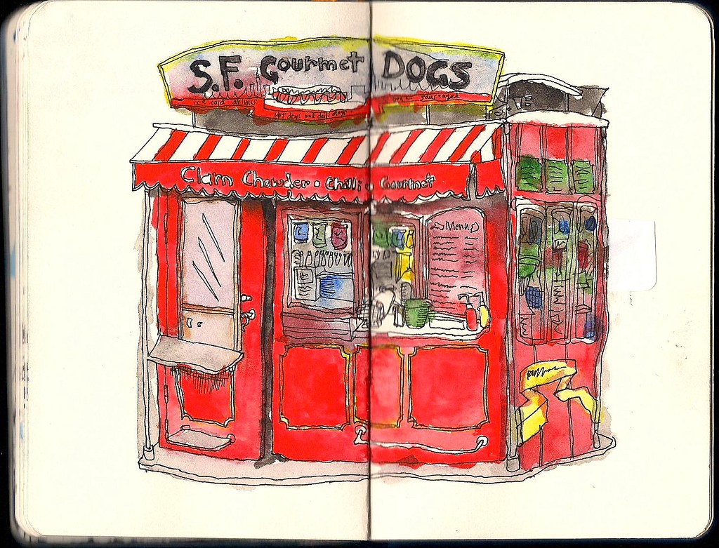 '' S.F. GOURMET DOGS '' by John Woolley / 10 years old