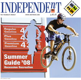 Independent Weekly, cover story on bicycling, 2008
