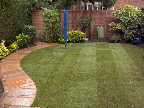 Indian Sandstone Patio and Lawn Image 19