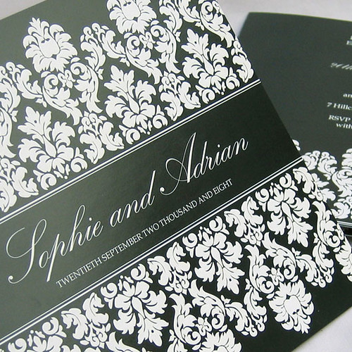 Regency black wedding invitation from mini Moko, Wedding invitation sample, wedding invitation idea, regency black wedding invitation, wedding invitation, flowers, photos