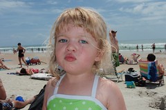 this face just about sums up her feelings on the beach