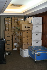 Stacked up computers