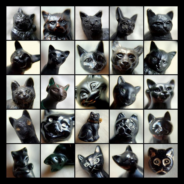 Black cats - macro mosaic