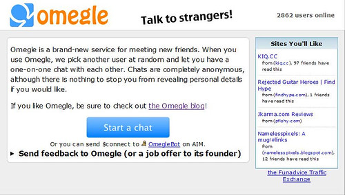 Omegle.com 首页，引爆流行 by you.