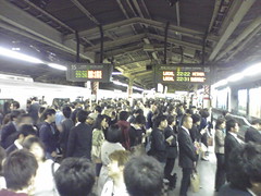 Crowded Shinjuku station