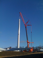 Third section of WTG tower in place