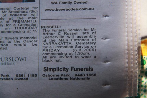 arthur funeral notice